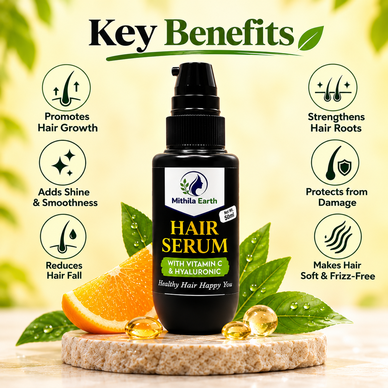 Hair Serum with Vitamin C & Hyaluronic