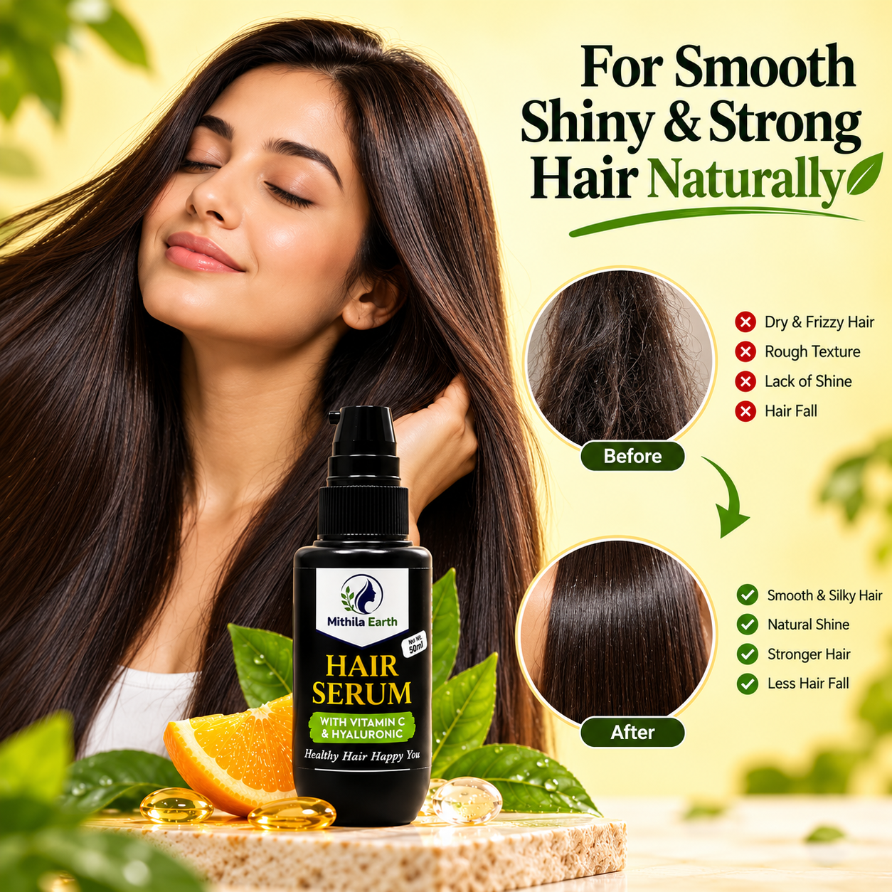 Hair Serum with Vitamin C & Hyaluronic