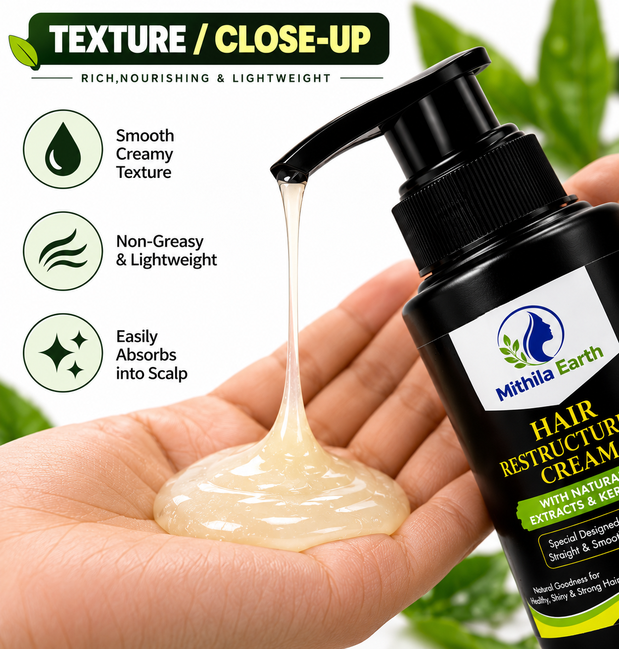 Hair Restructuring Cream with Natural Extracts & Keratin