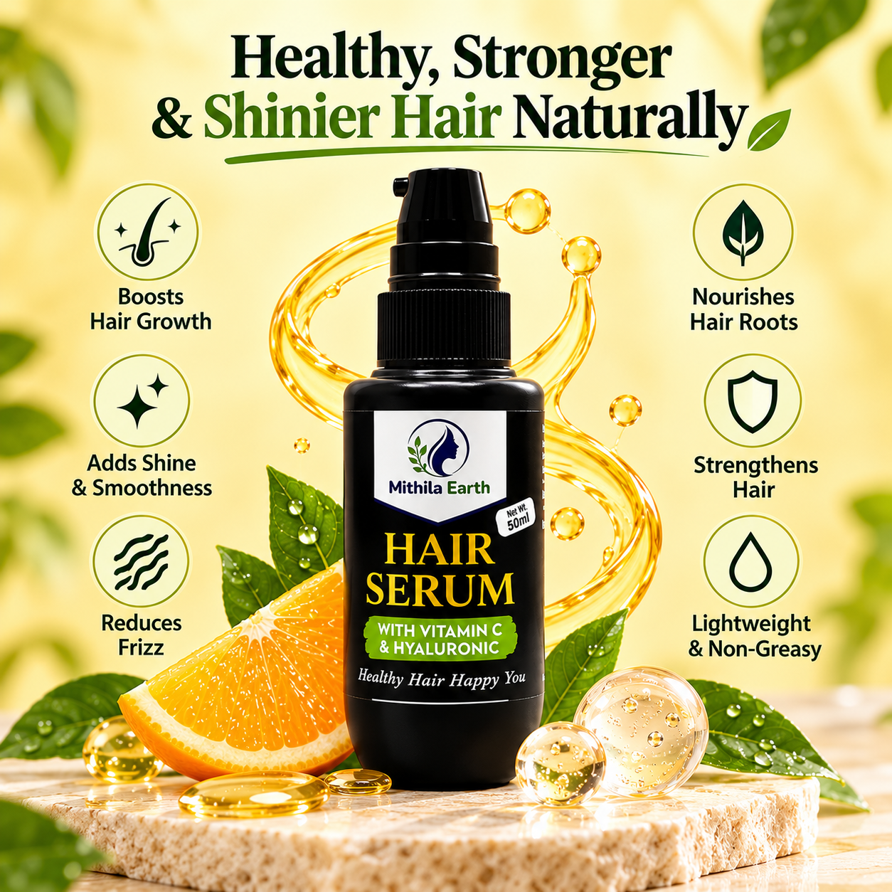 Hair Serum with Vitamin C & Hyaluronic
