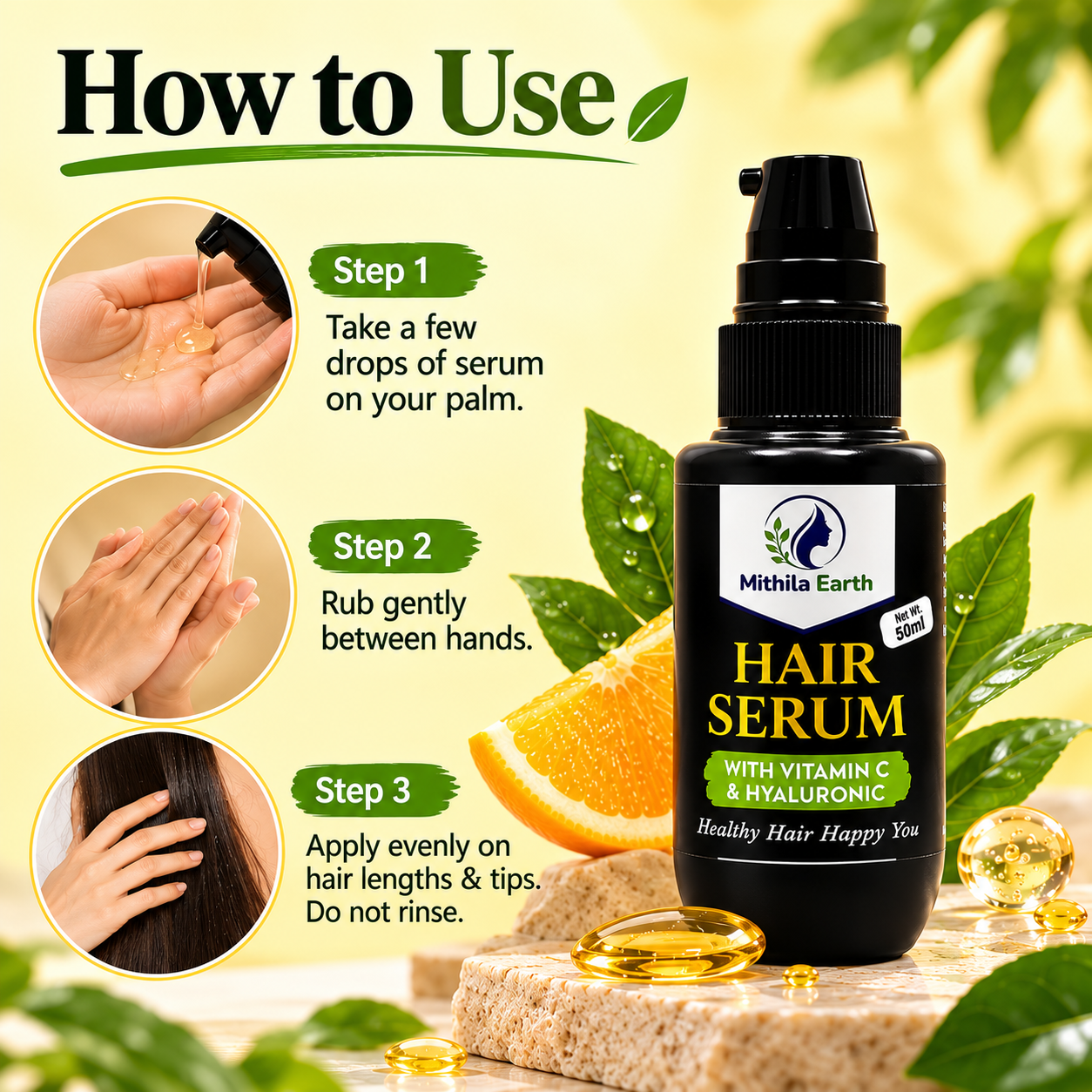 Hair Serum with Vitamin C & Hyaluronic